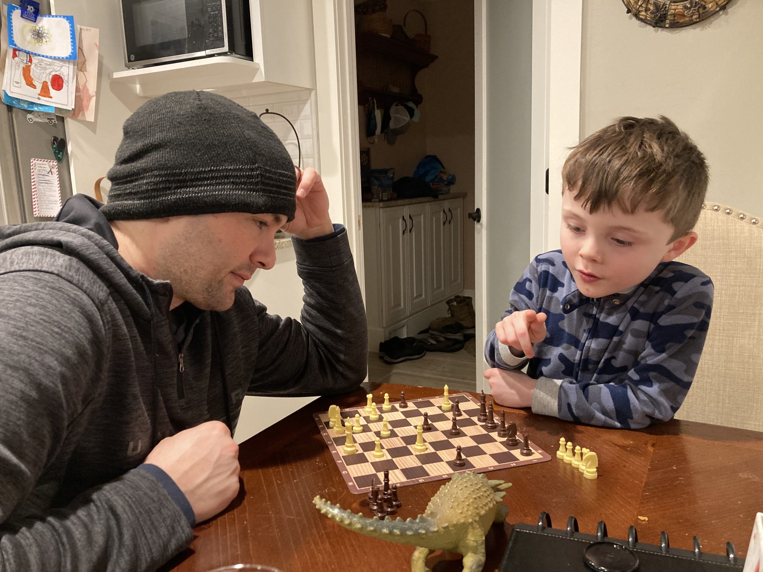 Daddy and Brayden play chess!