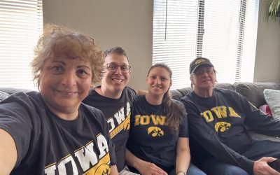 Cheering on the Hawkeyes!